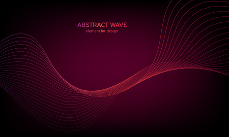 Abstract wave element for design. Digital frequency track equalizer. Stylized line art background. Colorful shiny wave with lines created using blend tool. Curved wavy line, smooth stripeのイラスト素材