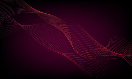 Abstract wave element for design. Digital frequency track equalizer. Stylized line art background. Colorful shiny wave with lines created using blend tool. Curved wavy line, smooth stripeのイラスト素材