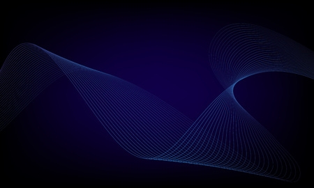 Abstract wave element for design. Digital frequency track equalizer. Stylized line art background. Colorful shiny wave with lines created using blend tool. Curved wavy line, smooth stripeのイラスト素材