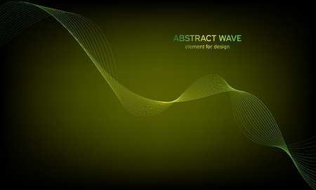 Abstract wave element for design. Digital frequency track equalizer. Stylized line art background. Colorful shiny wave with lines created using blend tool. Curved wavy line, smooth stripeのイラスト素材