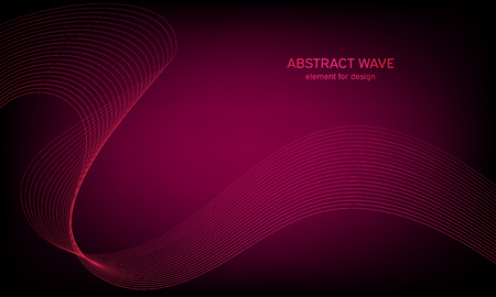 Abstract wave element for design. Digital frequency track equalizer. Stylized line art background. Colorful shiny wave with lines created using blend tool. Curved wavy line, smooth stripeのイラスト素材