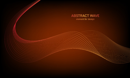 Abstract wave element for design. Digital frequency track equalizer. Stylized line art background. Colorful shiny wave with lines created using blend tool. Curved wavy line, smooth stripeのイラスト素材