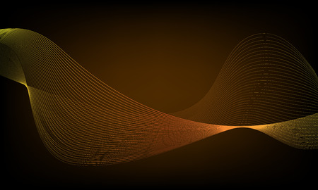 Abstract wave element for design. Digital frequency track equalizer. Stylized line art background. Colorful shiny wave with lines created using blend tool. Curved wavy line, smooth stripeのイラスト素材