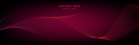 Abstract wave element for design. Digital frequency track equalizer. Stylized line art background. Colorful shiny wave with lines created using blend tool. Curved wavy line, smooth stripeのイラスト素材
