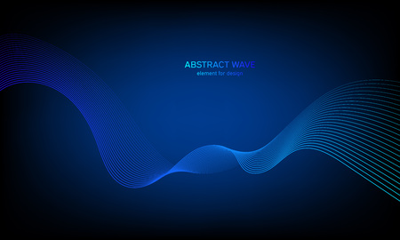 Abstract wave element for design. Digital frequency track equalizer. Stylized line art background. Colorful shiny wave with lines created using blend tool. Curved wavy line, smooth stripeのイラスト素材