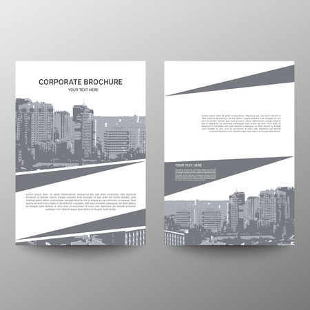 Annual report brochure flyer design template vector, Leaflet cover presentation abstract flat background, layout in A4 size.のイラスト素材
