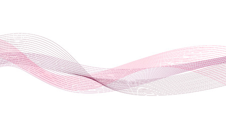 Abstract colorfull wave element for design. Digital frequency track equalizer. Stylized line art background.Vector illustration.Wave with lines created using blend tool.Curved wavy line,smooth stripeのイラスト素材