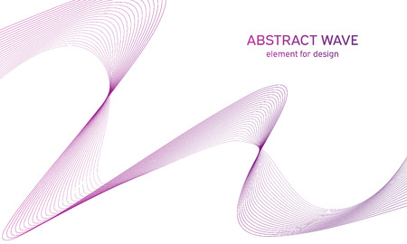 Abstract colorfull wave element for design. Digital frequency track equalizer. Stylized line art background.Vector illustration.Wave with lines created using blend tool.Curved wavy line,smooth stripeのイラスト素材