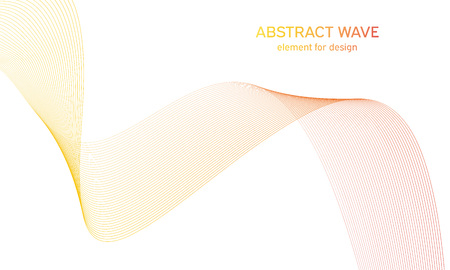 Abstract colorfull wave element for design. Digital frequency track equalizer. Stylized line art background.Vector illustration.Wave with lines created using blend tool.Curved wavy line, smooth stripeのイラスト素材