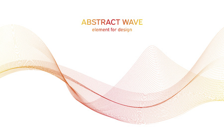 Abstract colorfull wave element for design. Digital frequency track equalizer. Stylized line art background.Vector illustration.Wave with lines created using blend tool.Curved wavy line,smooth stripeのイラスト素材