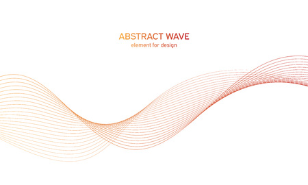 Abstract colorfull wave element for design. Digital frequency track equalizer. Stylized line art background.Vector illustration.Wave with lines created using blend tool.Curved wavy line,smooth stripeのイラスト素材