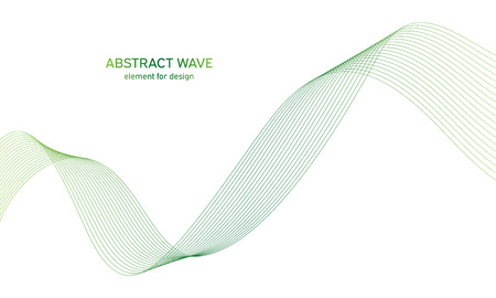 Abstract colorfull wave element for design. Digital frequency track equalizer. Stylized line art background.Vector illustration.Wave with lines created using blend tool.Curved wavy line, smooth stripeのイラスト素材