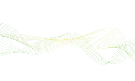 Abstract colorfull wave element for design. Digital frequency track equalizer. Stylized line art background.Vector illustration.Wave with lines created using blend tool.Curved wavy line,smooth stripeのイラスト素材