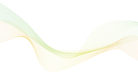 Abstract colorfull wave element for design. Digital frequency track equalizer. Stylized line art background.Vector illustration.Wave with lines created using blend tool.Curved wavy line, smooth stripeのイラスト素材
