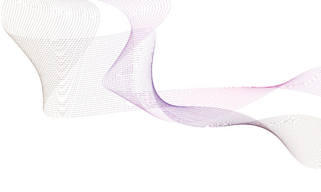 Abstract colorfull wave element for design. Digital frequency track equalizer. Stylized line art background.Vector illustration.Wave with lines created using blend tool.Curved wavy line, smooth stripeのイラスト素材