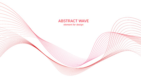 Abstract colorfull wave element for design. Digital frequency track equalizer. Stylized line art background.Vector illustration.Wave with lines created using blend tool.Curved wavy line,smooth stripeのイラスト素材