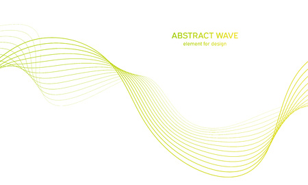 Abstract colorfull wave element for design. Digital frequency track equalizer. Stylized line art background.Vector illustration.Wave with lines created using blend tool.Curved wavy line,smooth stripeのイラスト素材