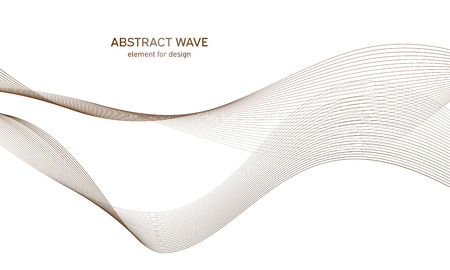 Abstract colorfull wave element for design. Digital frequency track equalizer. Stylized line art background.Vector illustration.Wave with lines created using blend tool.Curved wavy line,smooth stripeのイラスト素材