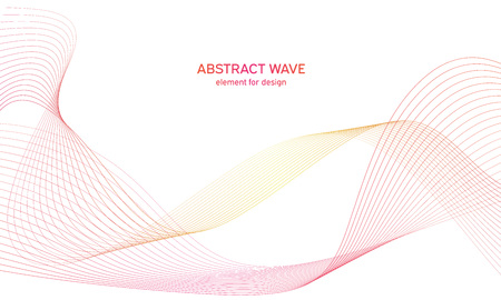 Abstract colorfull wave element for design. Digital frequency track equalizer. Stylized line art background.Vector illustration.Wave with lines created using blend tool.Curved wavy line,smooth stripeのイラスト素材