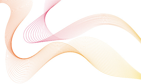 Abstract colorfull wave element for design. Digital frequency track equalizer. Stylized line art background.Vector illustration.Wave with lines created using blend tool.Curved wavy line,smooth stripeのイラスト素材