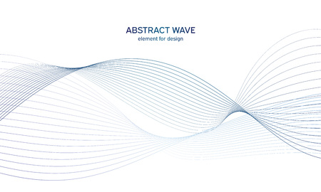 Abstract colorfull wave element for design. Digital frequency track equalizer. Stylized line art background.Vector illustration.Wave with lines created using blend tool.Curved wavy line,smooth stripeのイラスト素材