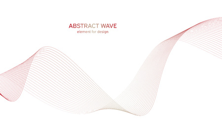 Abstract colorfull wave element for design. Digital frequency track equalizer. Stylized line art background.Vector illustration.Wave with lines created using blend tool.Curved wavy line,smooth stripeのイラスト素材