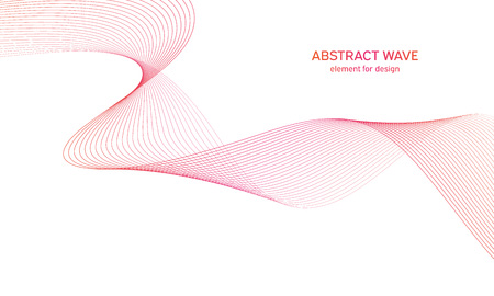 Abstract colorfull wave element for design. Digital frequency track equalizer. Stylized line art background.Vector illustration.Wave with lines created using blend tool.Curved wavy line,smooth stripeのイラスト素材