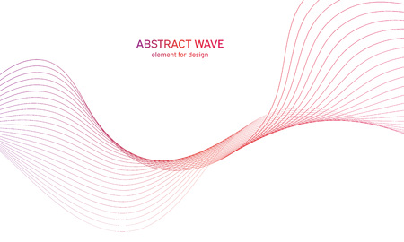 Abstract colorfull wave element for design. Digital frequency track equalizer. Stylized line art background.Vector illustration.Wave with lines created using blend tool.Curved wavy line,smooth stripeのイラスト素材