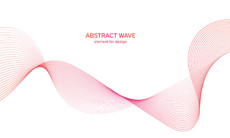 Abstract colorfull wave element for design. Digital frequency track equalizer. Stylized line art background.Vector illustration.Wave with lines created using blend tool.Curved wavy line,smooth stripeのイラスト素材