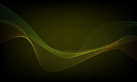 Abstract wave element for design. Digital frequency track equalizer. Stylized line art background. Colorful shiny wave with lines created using blend tool. Curved wavy line, smooth stripeのイラスト素材