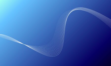 Abstract wave element for design. Digital frequency track equalizer. Stylized line art background. Colorful shiny wave with lines created using blend tool. Curved wavy line, smooth stripe Vector.のイラスト素材