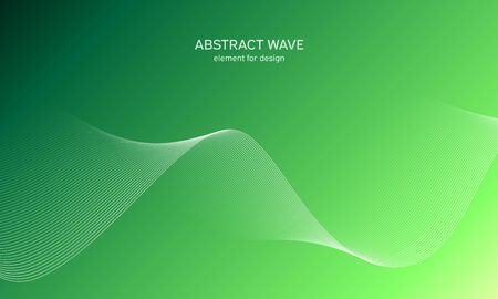 Abstract wave element for design. Digital frequency track equalizer. Stylized line art background. Colorful shiny wave with lines created using blend tool. Curved wavy line, smooth stripe Vector.のイラスト素材