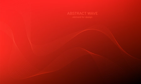 Abstract wave element for design. Digital frequency track equalizer. Stylized line art background. Colorful shiny wave with lines created using blend tool. Curved wavy line, smooth stripe Vector.のイラスト素材