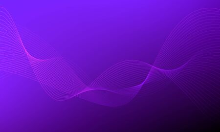 Abstract wave element for design. Digital frequency track equalizer. Stylized line art background. Colorful shiny wave with lines created using blend tool. Curved wavy line, smooth stripe Vector.のイラスト素材