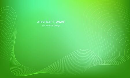 Abstract wave element for design. Digital frequency track equalizer. Stylized line art background. Colorful shiny wave with lines created using blend tool. Curved wavy line, smooth stripe Vector.のイラスト素材