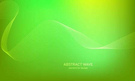 Abstract wave element for design. Digital frequency track equalizer. Stylized line art background. Colorful shiny wave with lines created using blend tool. Curved wavy line, smooth stripe Vector.のイラスト素材