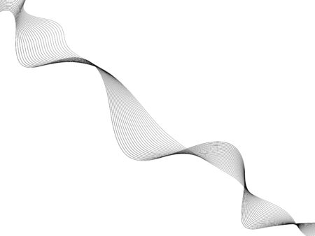 Abstract wave element for design. Digital frequency track equalizer. Stylized line art background. Vector illustration. Wave with lines created using blend tool. Curved wavy line, smooth stripeのイラスト素材