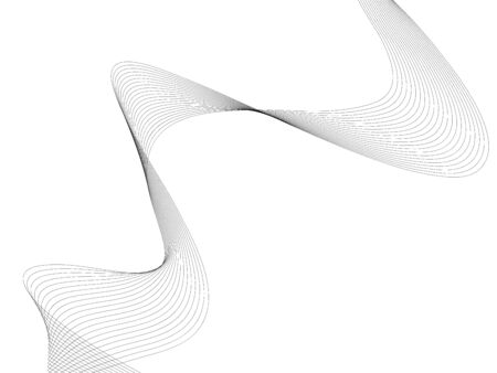 Abstract wave element for design. Digital frequency track equalizer. Stylized line art background. Vector illustration. Wave with lines created using blend tool. Curved wavy line, smooth stripeのイラスト素材