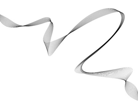 Abstract wave element for design. Digital frequency track equalizer. Stylized line art background. Vector illustration. Wave with lines created using blend tool. Curved wavy line, smooth stripeのイラスト素材