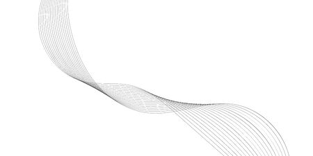 Abstract wave element for design. Digital frequency track equalizer. Stylized line art background. Vector illustration. Wave with lines created using blend tool. Curved wavy line, smooth stripeのイラスト素材