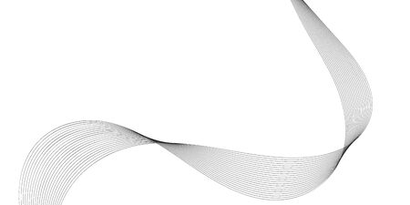 Abstract wave element for design. Digital frequency track equalizer. Stylized line art background. Vector illustration. Wave with lines created using blend tool. Curved wavy line, smooth stripeのイラスト素材