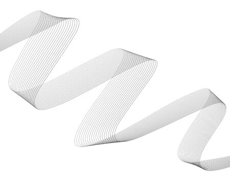 Abstract wave element for design. Digital frequency track equalizer. Stylized line art background. Vector illustration. Wave with lines created using blend tool. Curved wavy line, smooth stripeのイラスト素材