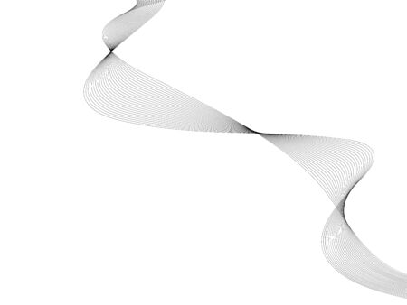 Abstract wave element for design. Digital frequency track equalizer. Stylized line art background. Vector illustration. Wave with lines created using blend tool. Curved wavy line, smooth stripeのイラスト素材