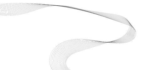 Abstract wave element for design. Digital frequency track equalizer. Stylized line art background. Vector illustration. Wave with lines created using blend tool. Curved wavy line, smooth stripeのイラスト素材