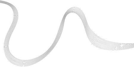 Abstract wave element for design. Digital frequency track equalizer. Stylized line art background. Vector illustration. Wave with lines created using blend tool. Curved wavy line, smooth stripeのイラスト素材
