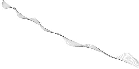 Abstract wave element for design. Digital frequency track equalizer. Stylized line art background. Vector illustration. Wave with lines created using blend tool. Curved wavy line, smooth stripeのイラスト素材