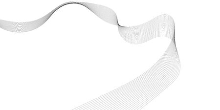 Abstract wave element for design. Digital frequency track equalizer. Stylized line art background. Vector illustration. Wave with lines created using blend tool. Curved wavy line, smooth stripeのイラスト素材