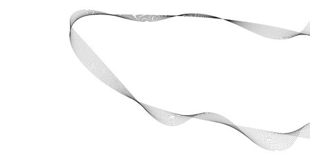 Abstract wave element for design. Digital frequency track equalizer. Stylized line art background. Vector illustration. Wave with lines created using blend tool. Curved wavy line, smooth stripeのイラスト素材