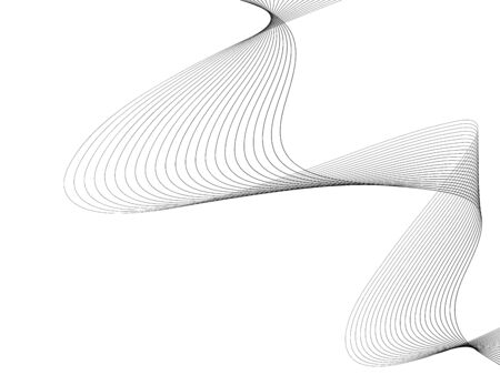 Abstract wave element for design. Digital frequency track equalizer. Stylized line art background. Vector illustration. Wave with lines created using blend tool. Curved wavy line, smooth stripeのイラスト素材