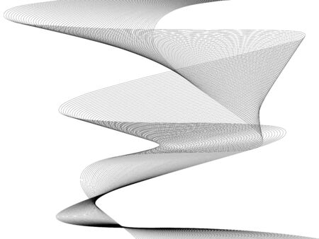 Abstract wave element for design. Digital frequency track equalizer. Stylized line art background. Vector illustration. Wave with lines created using blend tool. Curved wavy line, smooth stripeのイラスト素材